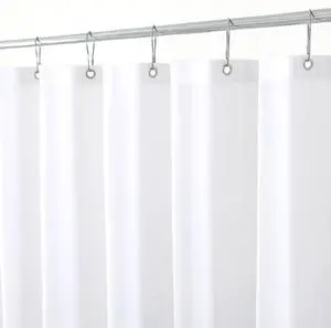 Hotel Quality Fabric Shower Curtain Liners 72" X 72", White Water Resistant Bathroom Curtains Rust Resistant Grommets Weighted Bottom Hem Machine Washable Hotel Quality Fabric Shower Curtain Liners 72" X 72", White Water Resistant Bathroom Curtains Rust Resistant Grommets Weighted Bottom Hem Machine Washable