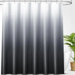 Luxury Black and Grey Ombre Shower Curtain Sets with 12 Hooks, Waterproof and Washable Decorative Shower Curtains for Bathroom, 72x72 Inches Luxury Black and Grey Ombre Shower Curtain Sets with 12 Hooks, Waterproof and Washable Decorative Shower Curtains for Bathroom, 72x72 Inches