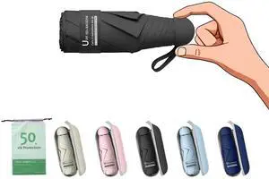 Travel Essentials Mini Umbrella for Purse With Case Small Compact UV Sun Protection Lightweight Tiny Pocket Manual Open Close Umbrella for Women Kids and Men Fits Purse Backpack Travel Essentials Mini Umbrella for Purse With Case Small Compact UV Sun Protection Lightweight Tiny Pocket Manual Open Close Umbrella for Women Kids and Men Fits Purse Backpack