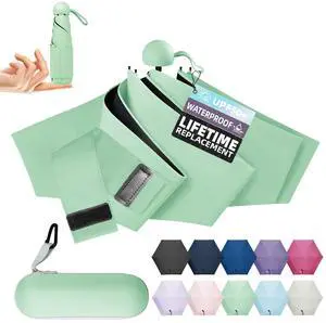 Travel Size Mini Umbrella with UPF 50+ UV Rain Protection, Compact Small & Lightweight Pocket-Sized Folding Umbrellas with Case for Purse & Backpack, Thoughtful Gift Women Men & Kids Travel Size Mini Umbrella with UPF 50+ UV Rain Protection, Compact Small & Lightweight Pocket-Sized Folding Umbrellas with Case for Purse & Backpack, Thoughtful Gift Women Men & Kids