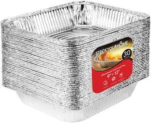 Stock Your Home Aluminum Pans 9x13 Disposable Foil Pans (30 Pack) - Half Size Steam Table Deep Trays - Tin Foil Pans Great for Cooking, Heating, Storing, Prepping Food Stock Your Home Aluminum Pans 9x13 Disposable Foil Pans (30 Pack) - Half Size Steam Table Deep Trays - Tin Foil Pans Great for Cooking, Heating, Storing, Prepping Food