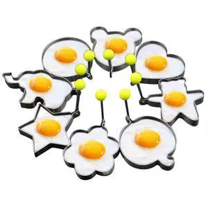8pcs Set Fried Egg Rings Molds Non Stick for Griddle Pan, Egg Shaper Pancake Maker with Handle, Stainless Steel Egg Form for Frying Cooking 8pcs Set Fried Egg Rings Molds Non Stick for Griddle Pan, Egg Shaper Pancake Maker with Handle, Stainless Steel Egg Form for Frying Cooking