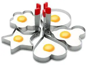 GZMAISULEE Egg Ring Molds for Cooking 5 Pack Griddle Egg Rings Stainless Steel Egg Cooking Rings Heart, Flower, Star, Micha, Round Pancake Mold Set, Red GZMAISULEE Egg Ring Molds for Cooking 5 Pack Griddle Egg Rings Stainless Steel Egg Cooking Rings Heart, Flower, Star, Micha, Round Pancake Mold Set, Red