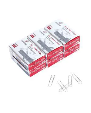 PAPERPAL Paperclips for Office School & Personal Use, #1 Smooth Paper Clip (1-2/7"), 600 Medium Paper Clips (6 Boxes of 100 Each), Silver PAPERPAL Paperclips for Office School & Personal Use, #1 Smooth Paper Clip (1-2/7"), 600 Medium Paper Clips (6 Boxes of 100 Each), Silver