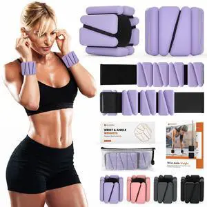 Wrist Weights, Ankle Weights for Women Men, Adjustable Wrist Weighted Bracelet for Home Gym Workout, Running, Yoga, Exercise, Strength Training, Set of 2 (1LB Each)-Purple Wrist Weights, Ankle Weights for Women Men, Adjustable Wrist Weighted Bracelet for Home Gym Workout, Running, Yoga, Exercise, Strength Training, Set of 2 (1LB Each)-Purple