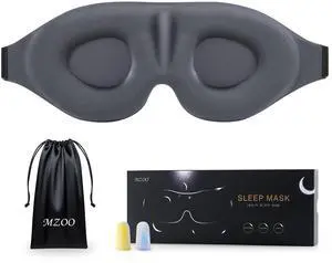 MZOO Luxury Sleep Eye Mask for Side Sleeper Men Women, Zero Eye Pressure 3D Sleeping Mask, Light Blocking Patented Design Night Blindfold, Soft Eye Shade Cover for Travel, Grey MZOO Luxury Sleep Eye Mask for Side Sleeper Men Women, Zero Eye Pressure 3D Sleeping Mask, Light Blocking Patented Design Night Blindfold, Soft Eye Shade Cover for Travel, Grey
