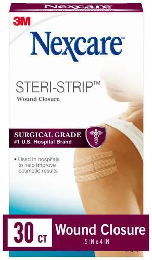Nexcare Steri-Strip Wound Closure, Breathable Strips Hold Small Wounds Firmly Closed, Great After Sutures or Staples - 30 Wound Closures Nexcare Steri-Strip Wound Closure, Breathable Strips Hold Small Wounds Firmly Closed, Great After Sutures or Staples - 30 Wound Closures