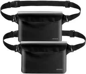 Waterproof Waist Pouch 2-Pack | Beach Accessories Waterproof Fanny Pack Dry Bag for Swimming Snorkeling Sailing Kayaking Pool Water Parks | Keep Your Phone Wallet Safe and Dry (Black & Black) Waterproof Waist Pouch 2-Pack | Beach Accessories Waterproof Fanny Pack Dry Bag for Swimming Snorkeling Sailing Kayaking Pool Water Parks | Keep Your Phone Wallet Safe and Dry (Black & Black)