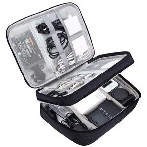 SELLYFELLY Electronic Bag Travel Cable Accessories Bag Waterproof Double Layer Electronics Organizer Portable Storage Case for Cable, Cord, Charger, Phone, Adapter, Power Bank, Kindle, Hard Drives SELLYFELLY Electronic Bag Travel Cable Accessories Bag Waterproof Double Layer Electronics Organizer Portable Storage Case for Cable, Cord, Charger, Phone, Adapter, Power Bank, Kindle, Hard Drives