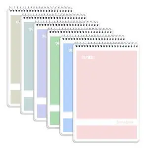 SUNEE Steno Pads 6x9 6 Pack, Gregg Rule, 60 Sheets, 6 Assorted Color Spiral Notebook 6x9, White Paper, Take Notes with Top Spiral Notebook, for School, University, College, Work, Office SUNEE Steno Pads 6x9 6 Pack, Gregg Rule, 60 Sheets, 6 Assorted Color Spiral Notebook 6x9, White Paper, Take Notes with Top Spiral Notebook, for School, University, College, Work, Office