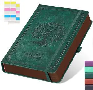 A5 Journal Notebook for Women Men, 320 Pages Lined Journaling Notebook with 100GSM Thick Paper, Hardcover Leather Note book for Work Writing Note Taking Diary, School, 5.7'' X 8.4'', Green A5 Journal Notebook for Women Men, 320 Pages Lined Journaling Notebook with 100GSM Thick Paper, Hardcover Leather Note book for Work Writing Note Taking Diary, School, 5.7'' X 8.4'', Green