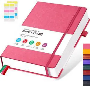 FOCUS DAY Lined Journal Notebook for Women/Men Writing Work, 320 Pages Hardcover Pink Leather Daily Diary Journals Note book College Ruled for Note Taking, A5 (5.7'' X 8.4'') FOCUS DAY Lined Journal Notebook for Women/Men Writing Work, 320 Pages Hardcover Pink Leather Daily Diary Journals Note book College Ruled for Note Taking, A5 (5.7'' X 8.4'')