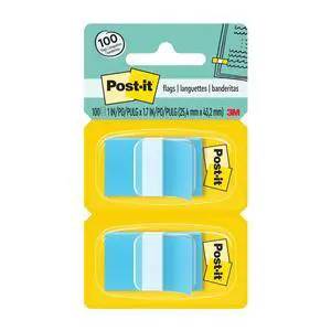 Post-it Flags, 1 in. x 1.7 in., Two Dispensers with 50-Count Blue Sticky Tabs Per Dispenser (100 Flags Total), Removable Page Markers for Textbooks, Notebooks, Planners, and Study Materials Post-it Flags, 1 in. x 1.7 in., Two Dispensers with 50-Count Blue Sticky Tabs Per Dispenser (100 Flags Total), Removable Page Markers for Textbooks, Notebooks, Planners, and Study Materials