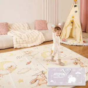 Joypony Baby Play Mat 71x59 Inches, Foldable Play Mats for Babies and Toddlers, Waterproof & Anti-Slip Portable Baby Floor Mat for Tummy Time, Baby Mat for Floor with Travel Bag for Indoor Outdoor Joypony Baby Play Mat 71x59 Inches, Foldable Play Mats for Babies and Toddlers, Waterproof & Anti-Slip Portable Baby Floor Mat for Tummy Time, Baby Mat for Floor with Travel Bag for Indoor Outdoor