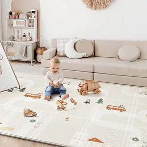 BG-BABYGO Baby Play Mat 50"*78" Foldable Baby Play Mat for Floor Reversible Waterproof Playmats for Babies Boy and Toddlers Infants Edge Reinforcement Crawling Mat for Indoor&Outdoor&Travel BG-BABYGO Baby Play Mat 50"*78" Foldable Baby Play Mat for Floor Reversible Waterproof Playmats for Babies Boy and Toddlers Infants Edge Reinforcement Crawling Mat for Indoor&Outdoor&Travel