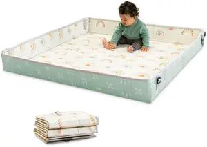 Infantino Foldable Foam Play Mat Reversible 57x57 in, Rainbows Infantino Foldable Foam Play Mat Reversible 57x57 in, Rainbows