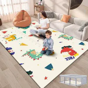 Fshibila 74" × 50 Baby Play Mat for Floor, Baby Playmat for Playpen, Thick Ultra Soft Playpen Mat for Playing or Crawling, Provides Cushioning, Double-Sided Pattern (0.4" Thick) Fshibila 74" × 50 Baby Play Mat for Floor, Baby Playmat for Playpen, Thick Ultra Soft Playpen Mat for Playing or Crawling, Provides Cushioning, Double-Sided Pattern (0.4" Thick)