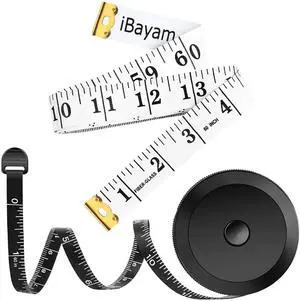 iBayam 2 Pack Tape Measure Measuring Tape for Body Fabric Sewing 60"/150cm iBayam 2 Pack Tape Measure Measuring Tape for Body Fabric Sewing 60"/150cm