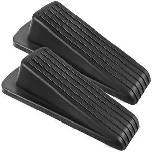 JZWBLILY Door Stoppers for Bottom of Door on Floor, Premium Rubber Door Stopper Wedge, Floor Sturdy Stackable Door Stops for Carpet Heavy Duty Door, Door Gaps (Black, 2 Pack) JZWBLILY Door Stoppers for Bottom of Door on Floor, Premium Rubber Door Stopper Wedge, Floor Sturdy Stackable Door Stops for Carpet Heavy Duty Door, Door Gaps (Black, 2 Pack)