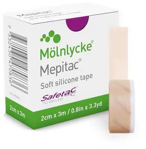 Mepitac 298300 Soft Silicone Tape, 2 cm x 3 /0.8 in x 3.3 yd Mepitac 298300 Soft Silicone Tape, 2 cm x 3 /0.8 in x 3.3 yd