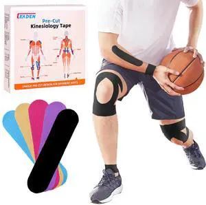IEADEN Kinesiology Tape 30 Count Precut Strips, Black, Waterproof & Breathable Athletic Tape | Muscle Pain Relief, Joint Support & Recovery - Hypoallergenic Latex-Free Elastic Cotton Tape IEADEN Kinesiology Tape 30 Count Precut Strips, Black, Waterproof & Breathable Athletic Tape | Muscle Pain Relief, Joint Support & Recovery - Hypoallergenic Latex-Free Elastic Cotton Tape