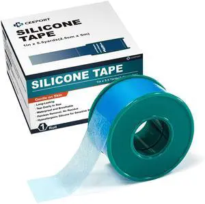 Ceeport Soft Silicone Tape for Skin, 1" x 5.46 Yards, 1 Rolls Medical Adhesive Tape, Easy to Tear Pre-Cut Waterproof Surgical Tape for First Aid, Wound, Bandage and Sensitive Skin Ceeport Soft Silicone Tape for Skin, 1" x 5.46 Yards, 1 Rolls Medical Adhesive Tape, Easy to Tear Pre-Cut Waterproof Surgical Tape for First Aid, Wound, Bandage and Sensitive Skin
