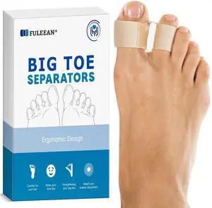 FULEEAN 2-Loop Big Toe Separator,Ergonomic Big Toe Spacers,Bunion Corrector for Overlapping Big Toe, Soft Gel Cushion with Elastic Fabric Strap, Day/Night Wear,3 Sizes,Comfortable, Washable. FULEEAN 2-Loop Big Toe Separator,Ergonomic Big Toe Spacers,Bunion Corrector for Overlapping Big Toe, Soft Gel Cushion with Elastic Fabric Strap, Day/Night Wear,3 Sizes,Comfortable, Washable.