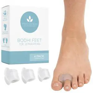 Mind Bodhi Single-Loop Toe Separators 4-Pack: Correcting Bunions and Restoring Toes to Their Original Shape - For Men and Women - Toe Spacers Bunion Corrector - Clear Mind Bodhi Single-Loop Toe Separators 4-Pack: Correcting Bunions and Restoring Toes to Their Original Shape - For Men and Women - Toe Spacers Bunion Corrector - Clear