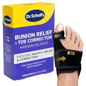 Dr. Scholl's BUNION RELIEF & TOE CORRECTOR // Massaging Gel Bunion Splint & Big Toe Straightener - Orthopedic Bunion Corrector for Women & Men - Bunion Pads for Bunion Pain Relief, Dr. Scholl's BUNION RELIEF & TOE CORRECTOR // Massaging Gel Bunion Splint & Big Toe Straightener - Orthopedic Bunion Corrector for Women & Men - Bunion Pads for Bunion Pain Relief,