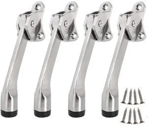 4 Pack Kickdown Door Stop, Commercial Heavy Duty Door Stops for Bottom of Door, Kickstand Door Stopper with Rubber Tip and Spring Lever, Adjustable, Easy to Kick Down Door Stoppers and Release 4 Pack Kickdown Door Stop, Commercial Heavy Duty Door Stops for Bottom of Door, Kickstand Door Stopper with Rubber Tip and Spring Lever, Adjustable, Easy to Kick Down Door Stoppers and Release