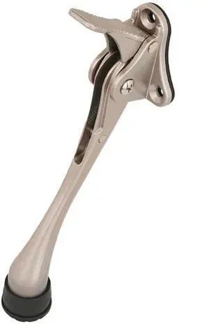 One Touch Kickdown Door Stopper, Door Holder, Heavy Duty Door Stops, Bottom of Door, Height-Adjustable Rubber Tips by HASHI (Satin Nickel 6 inch x 1pack) One Touch Kickdown Door Stopper, Door Holder, Heavy Duty Door Stops, Bottom of Door, Height-Adjustable Rubber Tips by HASHI (Satin Nickel 6 inch x 1pack)