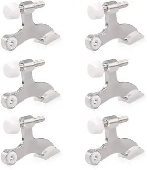 HOMOTEK 6 Pack Hinge Pin Satin Nickel Door Stopper,Adjustable Deluxe Heavy Duty Door Stopper 2-1/2"x1-3/4",with White Rubber Bumper Tips HOMOTEK 6 Pack Hinge Pin Satin Nickel Door Stopper,Adjustable Deluxe Heavy Duty Door Stopper 2-1/2"x1-3/4",with White Rubber Bumper Tips