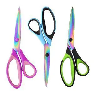 8.5" All-Purpose Scissors, 3-Pack Bulk Ultra Sharp Blade Shears, Comfort-Grip Sturdy Scissors for School, Office, Home, Sewing, Fabric, Craft Supplies, Right/Left Handed 8.5" All-Purpose Scissors, 3-Pack Bulk Ultra Sharp Blade Shears, Comfort-Grip Sturdy Scissors for School, Office, Home, Sewing, Fabric, Craft Supplies, Right/Left Handed