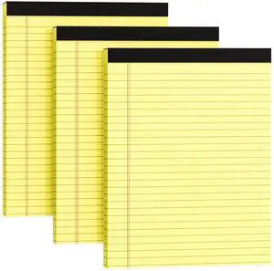MSKKSM Legal Pads 8.5 x 11, 3 Pack Yellow Note Pads 8.5 x 11 Writing Pads, Wide Ruled Legal Notepads, Lined Pads of Paper Yellow Paper Pads, 30 Sheets Per Notepad for Home, Office, Business MSKKSM Legal Pads 8.5 x 11, 3 Pack Yellow Note Pads 8.5 x 11 Writing Pads, Wide Ruled Legal Notepads, Lined Pads of Paper Yellow Paper Pads, 30 Sheets Per Notepad for Home, Office, Business