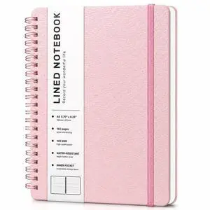ABERLLS Lined Spiral Journal Notebook with 160 Pages, 8×5.7in, A5 Spiral Notebook, Journaling Notebooks for Work, School, Women, Men, College Ruled Spiral Notebook, Hardcover Leather Journals, Pink ABERLLS Lined Spiral Journal Notebook with 160 Pages, 8×5.7in, A5 Spiral Notebook, Journaling Notebooks for Work, School, Women, Men, College Ruled Spiral Notebook, Hardcover Leather Journals, Pink