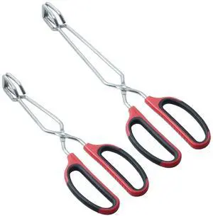 HINMAY Stainless Steel Scissor Tongs 10-Inch and 12-Inch Set, Set of 2 HINMAY Stainless Steel Scissor Tongs 10-Inch and 12-Inch Set, Set of 2