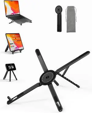 SupeDesk Adjustable Laptop Stand, 3-in-1 Magnetic Foldable Stand for Laptop, Tablet & Phone, Portable Aluminum Laptop Riser with Multi-Angle Support for Desk, Home & Travel, Black SupeDesk Adjustable Laptop Stand, 3-in-1 Magnetic Foldable Stand for Laptop, Tablet & Phone, Portable Aluminum Laptop Riser with Multi-Angle Support for Desk, Home & Travel, Black