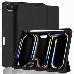 ZryXal iPad Pro 11 Inch Case (M5) 2025/ (M4) 2024 (Model: A3357,A3358,A3359,A2836/A2837/A3006), Trifold Stand Smart Cover with Pencil Holder and Soft TPU Back, Auto Wake/Sleep (Black) ZryXal iPad Pro 11 Inch Case (M5) 2025/ (M4) 2024 (Model: A3357,A3358,A3359,A2836/A2837/A3006), Trifold Stand Smart Cover with Pencil Holder and Soft TPU Back, Auto Wake/Sleep (Black)