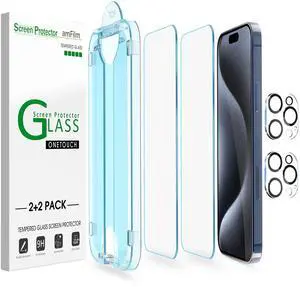 amFilm OneTouch for iPhone 15 Pro Max Screen Protector 6.7'' Tempered Glass amFilm OneTouch for iPhone 15 Pro Max Screen Protector 6.7'' Tempered Glass