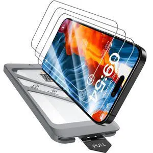 TAURI 4 in 1 for iPhone 15 Pro Max Screen Protector, 3 Pack Tempered Glass Film + 1 Dust Free Easy Installation Tool, 9H Hardness Bubble Free Micro-curved Edges HD Screen Protector for 15 Pro Max TAURI 4 in 1 for iPhone 15 Pro Max Screen Protector, 3 Pack Tempered Glass Film + 1 Dust Free Easy Installation Tool, 9H Hardness Bubble Free Micro-curved Edges HD Screen Protector for 15 Pro Max