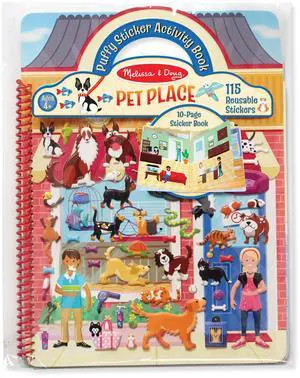 Melissa & Doug Pet Place Puffy Sticker Activity Book 115 Reusable Stickers with 10 Background Scenes, Pet-Themed Mess Free Travel Toys for Kids Ages 4+ - FSC Certified Melissa & Doug Pet Place Puffy Sticker Activity Book 115 Reusable Stickers with 10 Background Scenes, Pet-Themed Mess Free Travel Toys for Kids Ages 4+ - FSC Certified