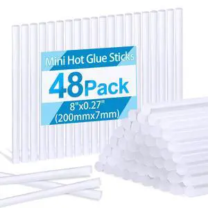 Phinus 48 Pack Mini Hot Glue Sticks, 8" Long x 0.27" Diameter Clear Glue Sticks for Glue Gun, EVA Clear Glue Gun Sticks, Hot Glue Gun Sticks for DIY Craft Sticky Projects & More Phinus 48 Pack Mini Hot Glue Sticks, 8" Long x 0.27" Diameter Clear Glue Sticks for Glue Gun, EVA Clear Glue Gun Sticks, Hot Glue Gun Sticks for DIY Craft Sticky Projects & More