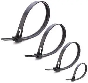 Helonge Reusable Zip Ties, 100 Pcs Assorted Fastening Cable Zip Ties 6" 8" 10" 12" Four Length Heavy Duty Nylon Self Locking Wire Ties Helonge Reusable Zip Ties, 100 Pcs Assorted Fastening Cable Zip Ties 6" 8" 10" 12" Four Length Heavy Duty Nylon Self Locking Wire Ties