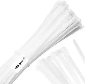 Bolt Dropper 6" White Zip Cable Ties (100 Pack), 40lbs Tensile Strength - Heavy Duty, Self-Locking Premium Nylon Wire for Indoor and Outdoor Bolt Dropper 6" White Zip Cable Ties (100 Pack), 40lbs Tensile Strength - Heavy Duty, Self-Locking Premium Nylon Wire for Indoor and Outdoor