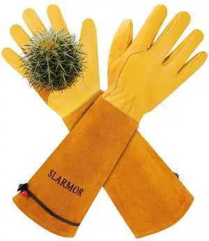 SLARMOR Gardening Gloves for Women Men, Long Thorn Proof Rose Pruning Glove SLARMOR Gardening Gloves for Women Men, Long Thorn Proof Rose Pruning Glove