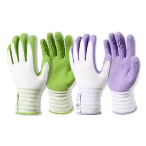 Brigic Bamboo Gardening Gloves 2 pair, Breathable Rubber Coated, Outdoor Work Garden Gloves For Women, Green & Purple (Medium) Brigic Bamboo Gardening Gloves 2 pair, Breathable Rubber Coated, Outdoor Work Garden Gloves For Women, Green & Purple (Medium)