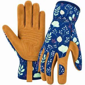WOHEER Leather Gardening Working Gloves for Women, Abrasion Garden Gloves Scratch Resistant Breathable for Weeding, Digging, Planting, Raking & Mowing (Medium) WOHEER Leather Gardening Working Gloves for Women, Abrasion Garden Gloves Scratch Resistant Breathable for Weeding, Digging, Planting, Raking & Mowing (Medium)