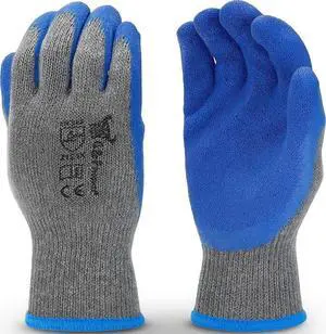 G & F Products - 3100L-DZ-Parent 12 Pairs Large Rubber Latex Double Coated Work Gloves for Construction, gardening gloves, heavy duty Cotton Blend Blue G & F Products - 3100L-DZ-Parent 12 Pairs Large Rubber Latex Double Coated Work Gloves for Construction, gardening gloves, heavy duty Cotton Blend Blue