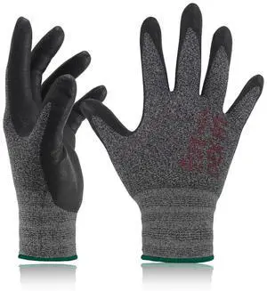DEX FIT Nitrile Work Gloves FN330, 3D Comfort Fit, Touchscreen Grip Gloves for Warehouse, Construction, Package Handling, Delivery & General Work, Men & Women, BlackGray, M, 1 Pair DEX FIT Nitrile Work Gloves FN330, 3D Comfort Fit, Touchscreen Grip Gloves for Warehouse, Construction, Package Handling, Delivery & General Work, Men & Women, BlackGray, M, 1 Pair
