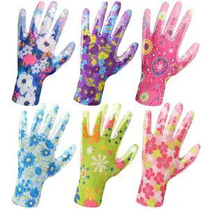 Nimalpal 6 Pairs Gardening Gloves - Gardening Gloves for Women Multi-purposes Breathable Rubber Coated Garden Gloves with Super Grip, Thorn Proof and Cut Resistant Outdoor(3 Colors) Nimalpal 6 Pairs Gardening Gloves - Gardening Gloves for Women Multi-purposes Breathable Rubber Coated Garden Gloves with Super Grip, Thorn Proof and Cut Resistant Outdoor(3 Colors)